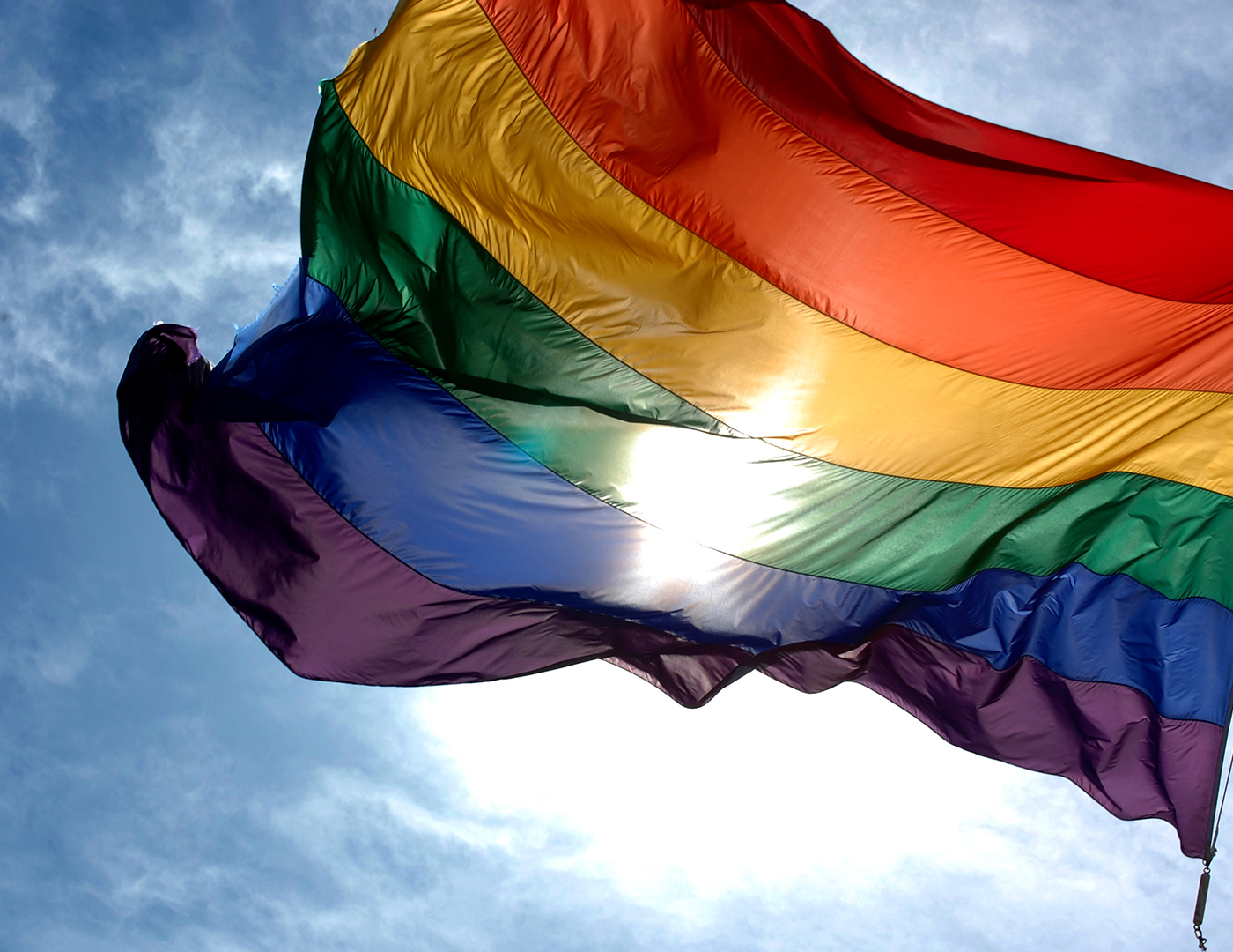 Pride flag in the wind